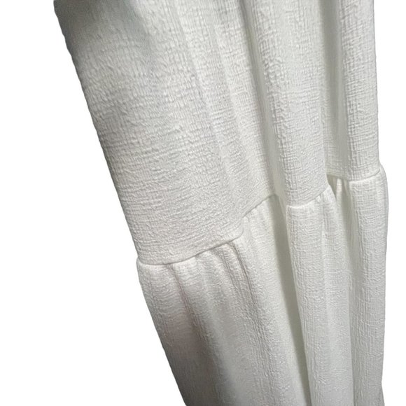 Nasty Gal Size  US 6 White Maxi Dress Tie and Cutout in Back Tiered Summer Layer - Picture 3 of 6